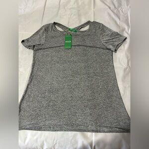 Kimmery Women’s Gym Tops Loose Crisscross Back  Sz Large Yoga Dance Gray NWT